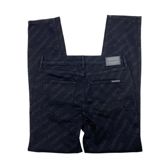 Calvin Klein Ankle Jean Jeggings Juniors' 26 Black‎ Stretchy Mid Rise Logo NEW - Picture 2 of 12
